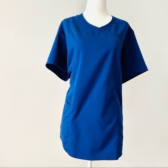 healing hands Tops - Healing Hands Blue Plus Size Scrub Top 3X